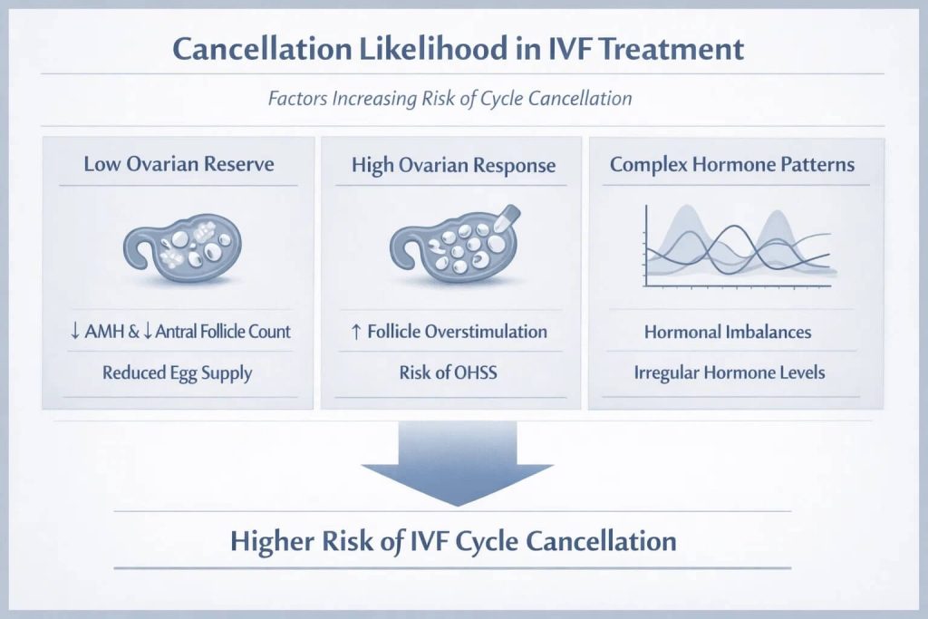Chart showing patient profiles linked to IVF cycle cancellation.