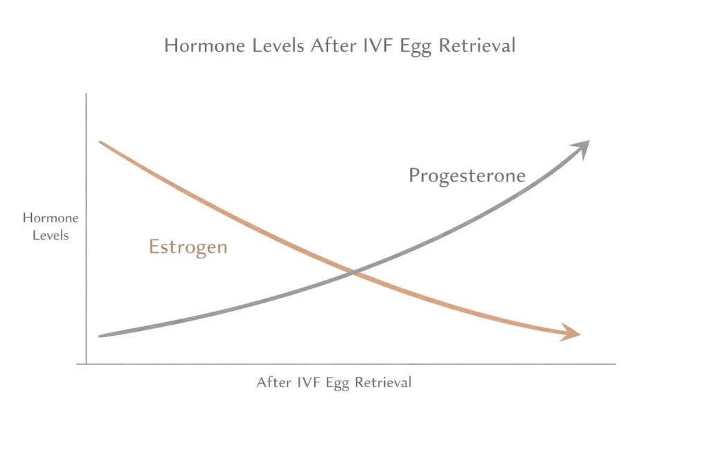 Chart showing hormone changes after IVF treatment.