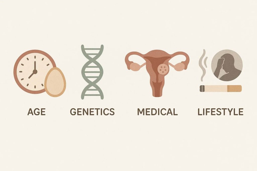 Four factors that affect fertility: age, genetics, medical conditions and lifestyle
